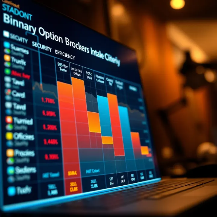 Chart showing comparison of binary options brokers based on security and efficiency criteria