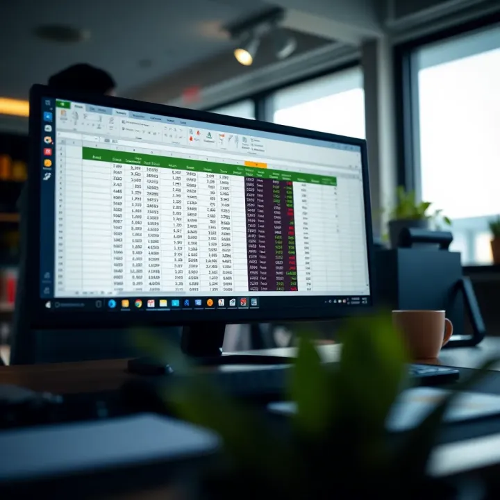 Free Spreadsheet Template for Binary Options Management Computer screen showing free downloadable spreadsheet template for binary options management