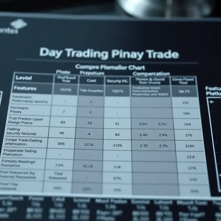 Feature and Security Comparison of Popular Day Trading Platforms Comparison chart highlighting features, costs, and security levels of popular day trading platforms