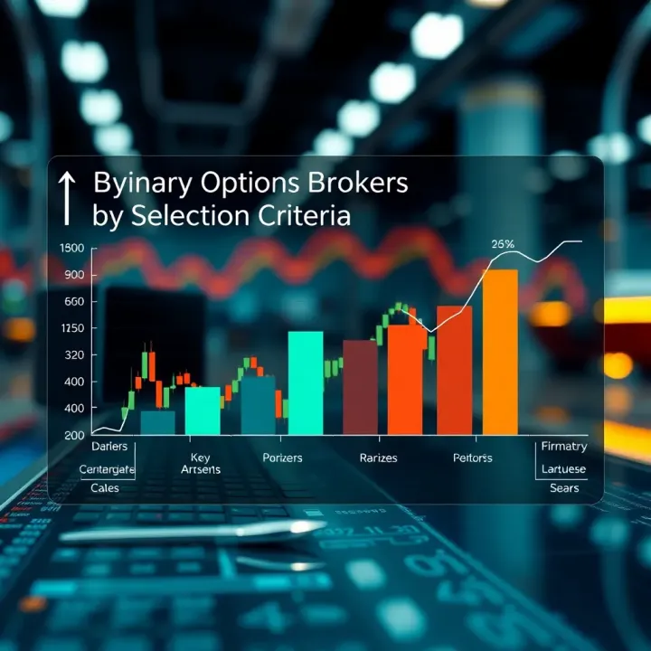 Graph showing comparison of binary options brokers based on key selection criteria