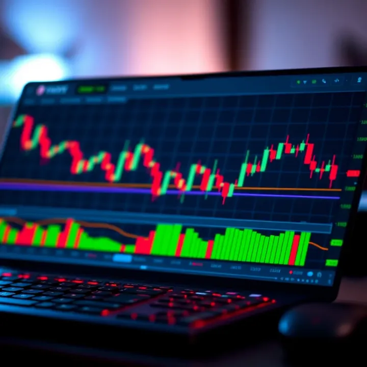 Graphical representation of binary options signals on a digital trading platform