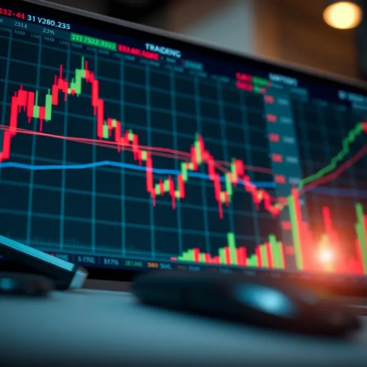 Graph illustrating binary options trading strategies and market trends