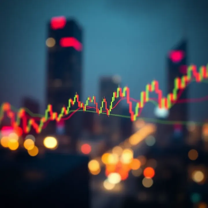 Technical illustration of a double top chart pattern indicating possible trend reversal
