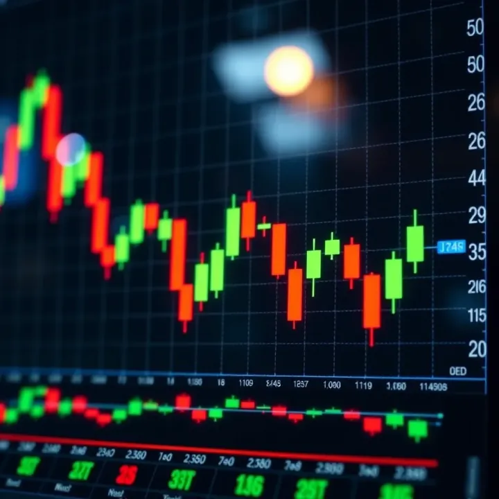 Japanese candlestick chart showing bullish and bearish patterns for binary options trading
