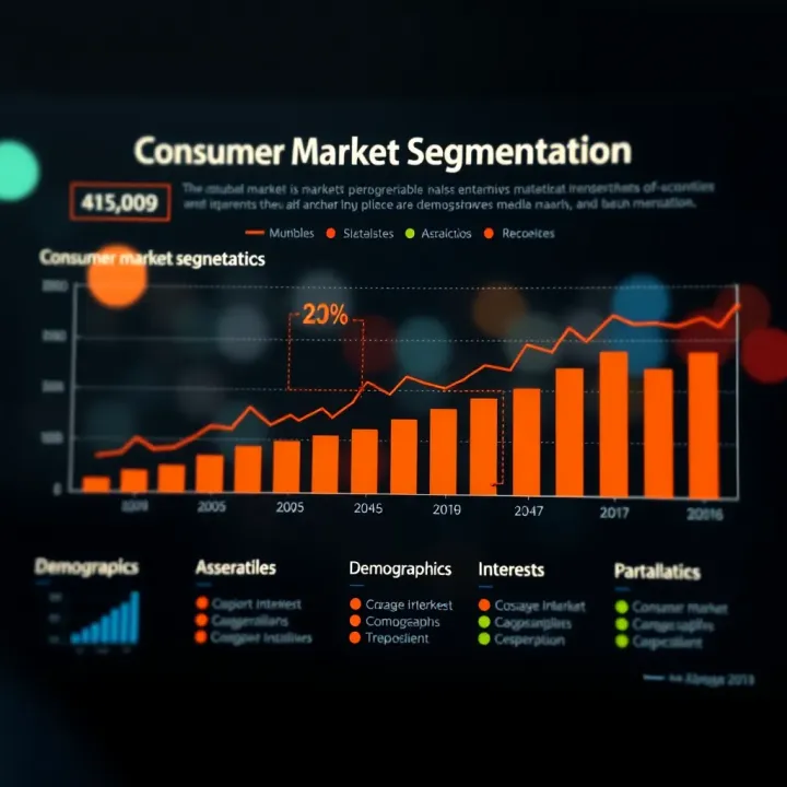 Graph illustrating consumer market segmentation by demographics and interests
