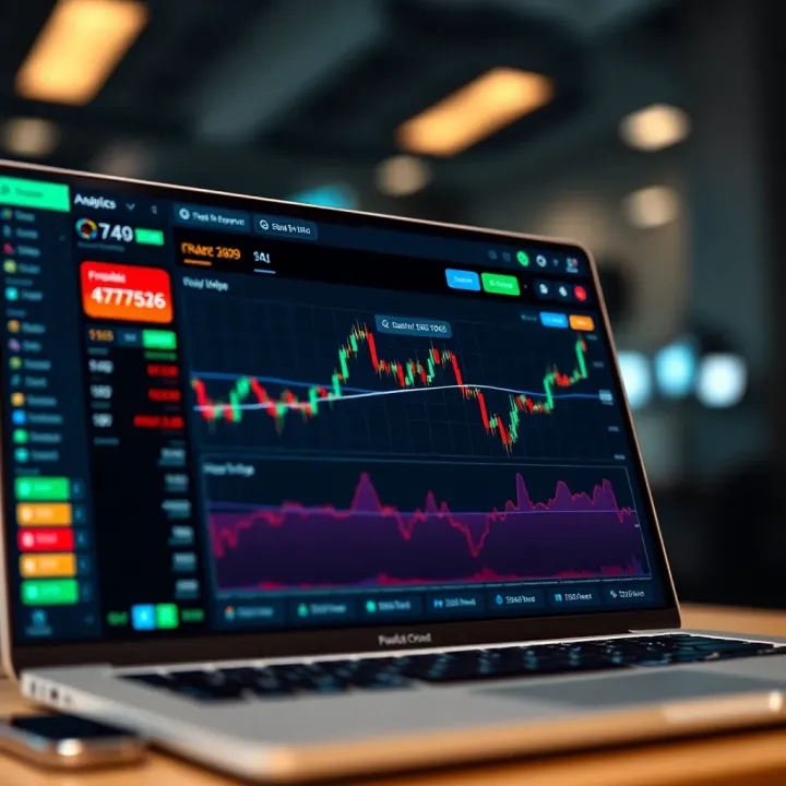 Interface of a Forex demo account highlighting trading tools and analytics