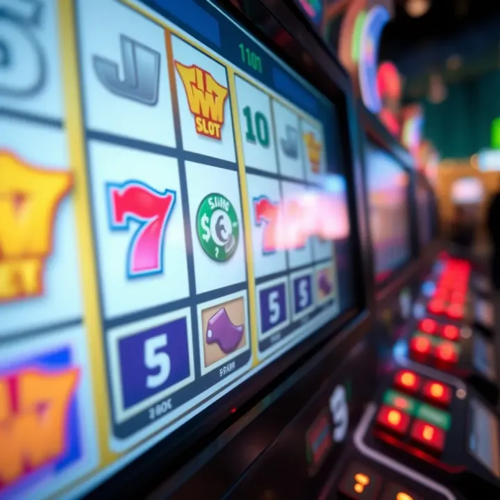 Slot machine interface showing a demo mode with highlighted controls and no real money involved
