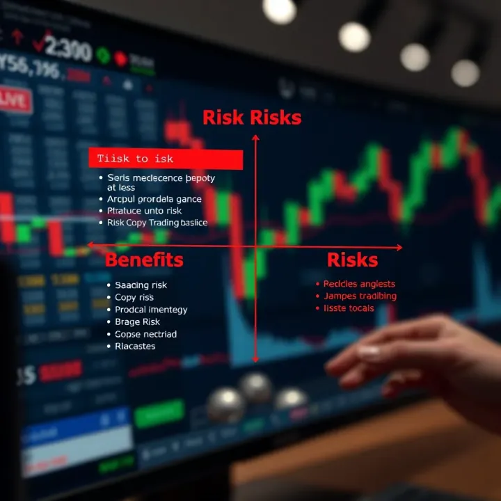 Diagram Depicting Benefits and Risks in Copy Trading Strategy Visual representation of risk and reward balance in copy trading strategy