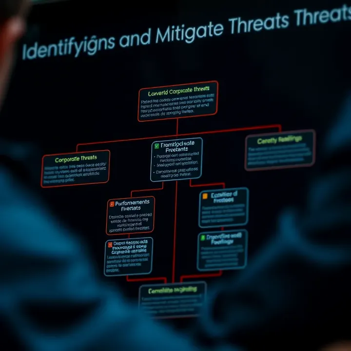 Flowchart depicting the process of identifying and mitigating corporate threats