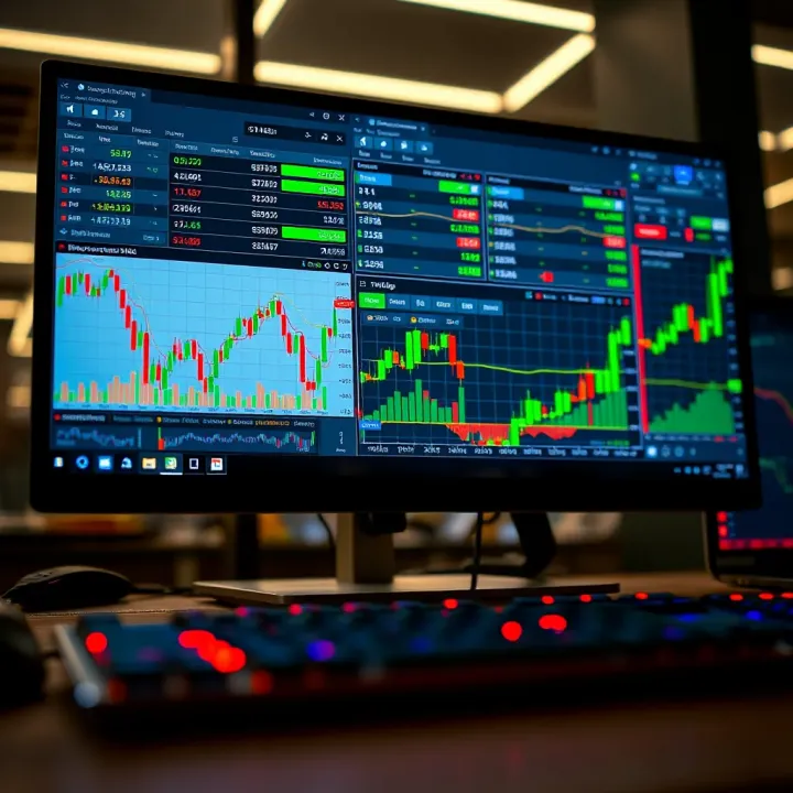 Comparison of different day trade brokerage platforms on a digital screen