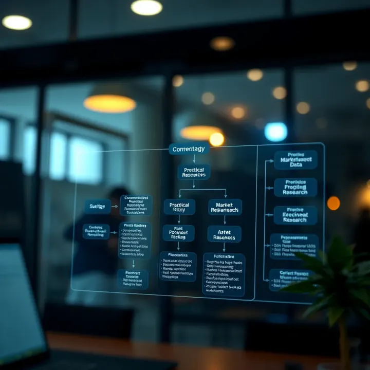 Flowchart depicting practical application of market research data in business strategy