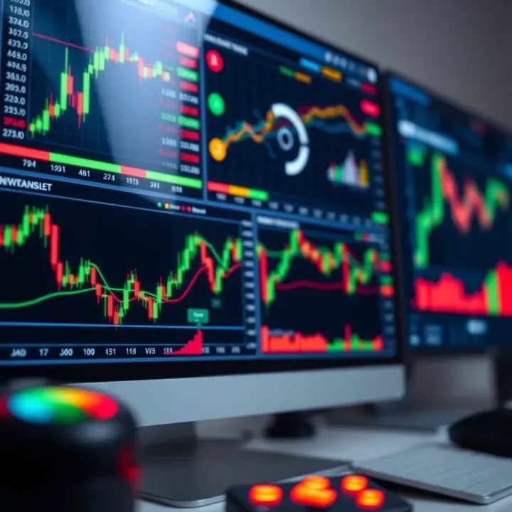 Dashboard displaying essential trading tools and indicators used in short-term stock market operations