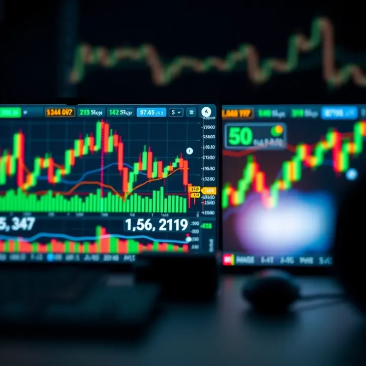 Visual representation of option trading strategies with charts and financial symbols