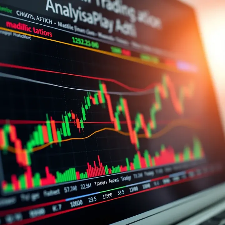 Graph showing technical analysis indicators on a stock trading chart