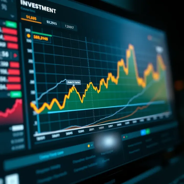 Graph showing simulated investment growth in demo account interface