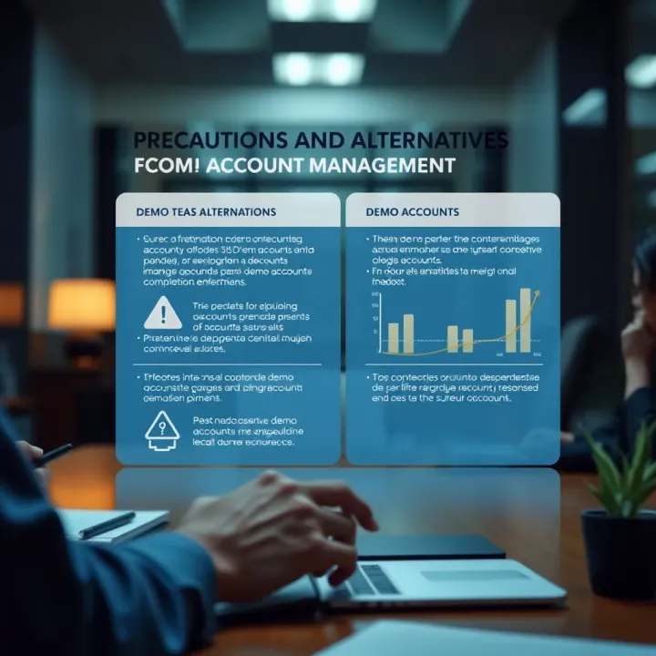 Visual guide highlighting key precautions and alternatives for managing demo accounts effectively