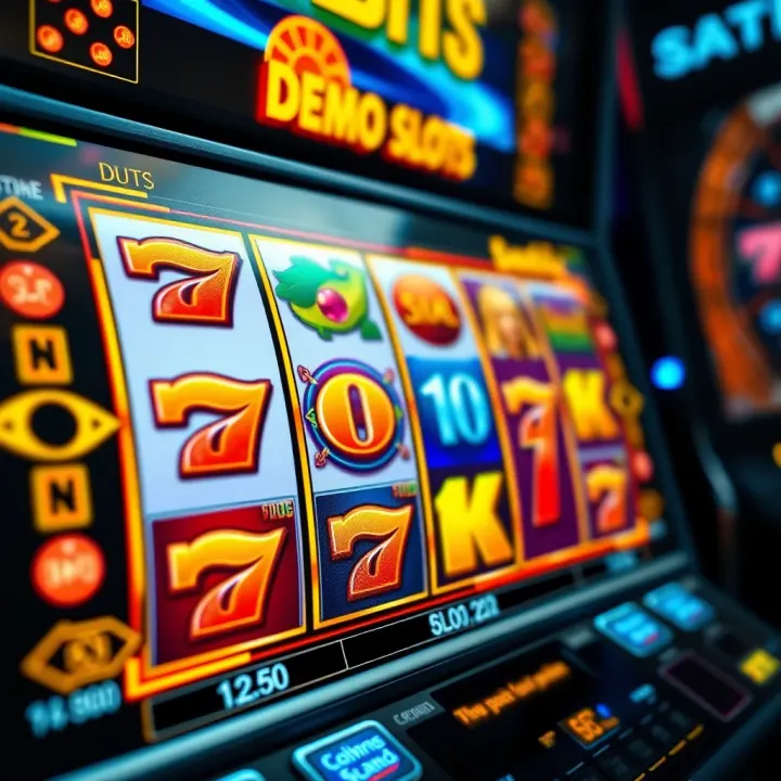 Online slot machine interface showing vibrant reels and symbols in demo mode