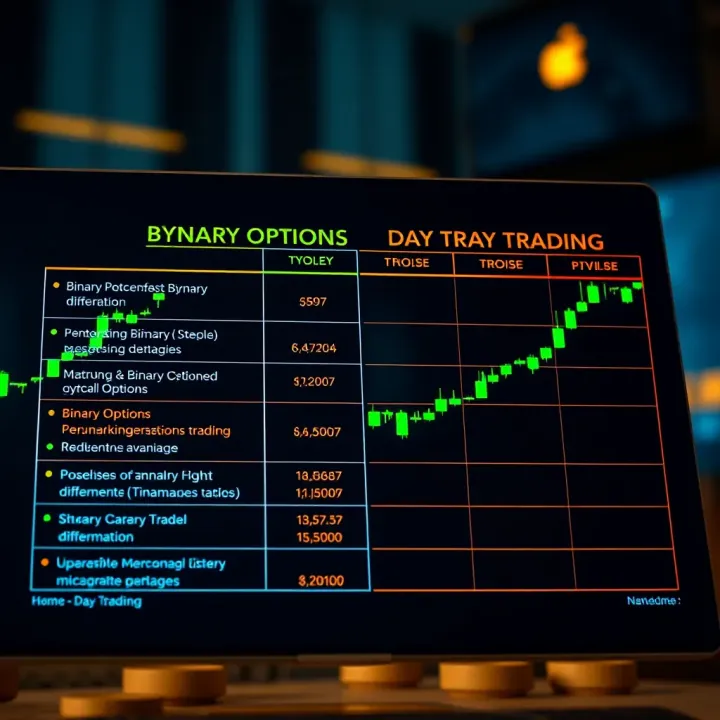 Comparison chart illustrating key differences between binary options and day trading in financial markets