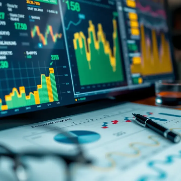 Graphs and charts illustrating the impact of economic indicators on Brazil's financial markets