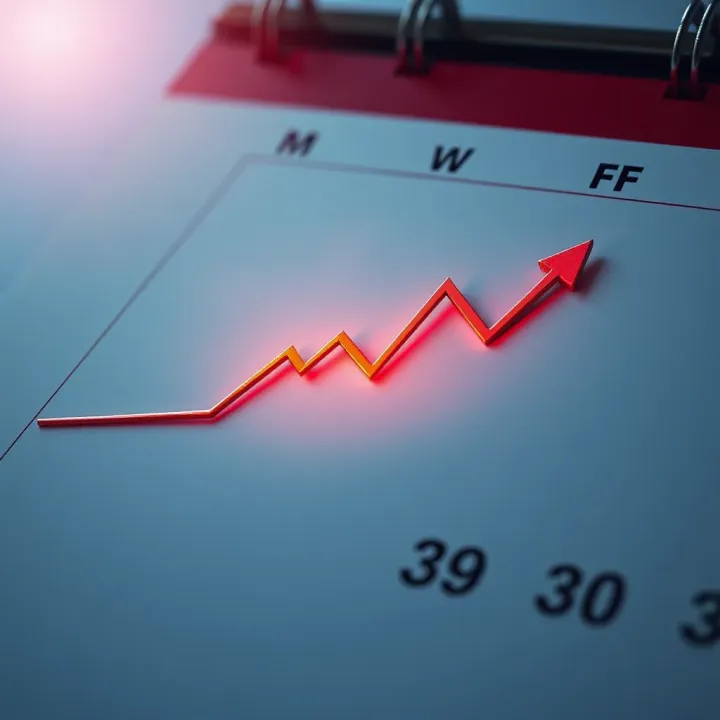 Economic Indicators Impacting Investment Decisions Graph illustrating key financial indicators impacting investment decisions highlighted on a calendar