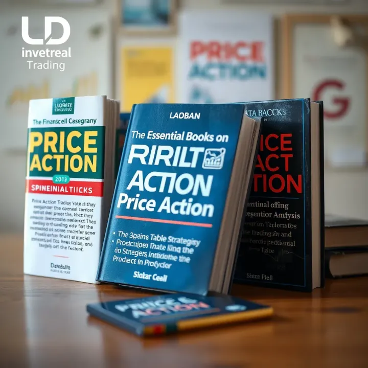 Book covers featuring various titles on Price Action trading strategies and technical analysis
