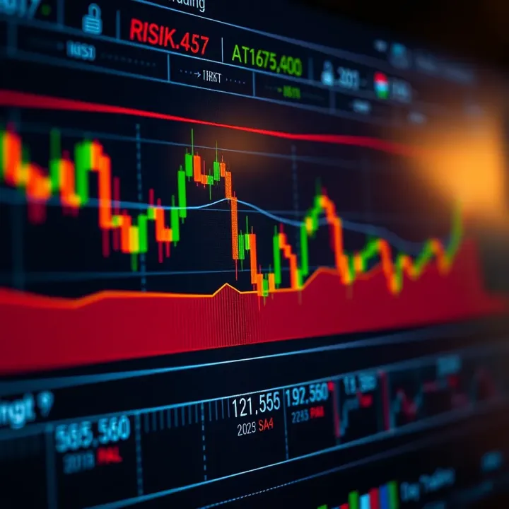 Graph displaying financial data with highlighted risk management indicators