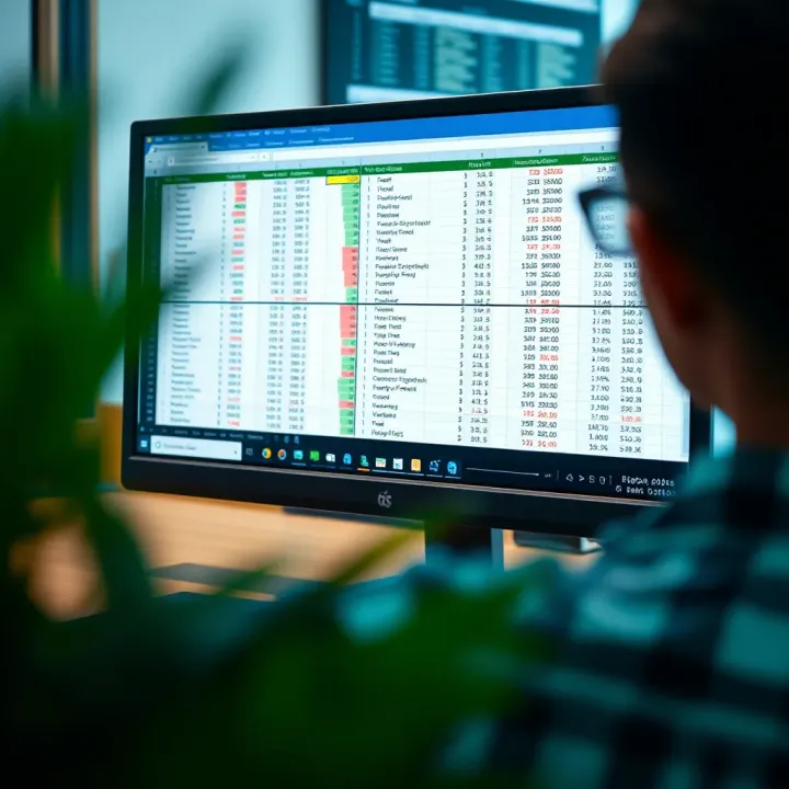 Computer screen showing various Excel templates for binary options strategies