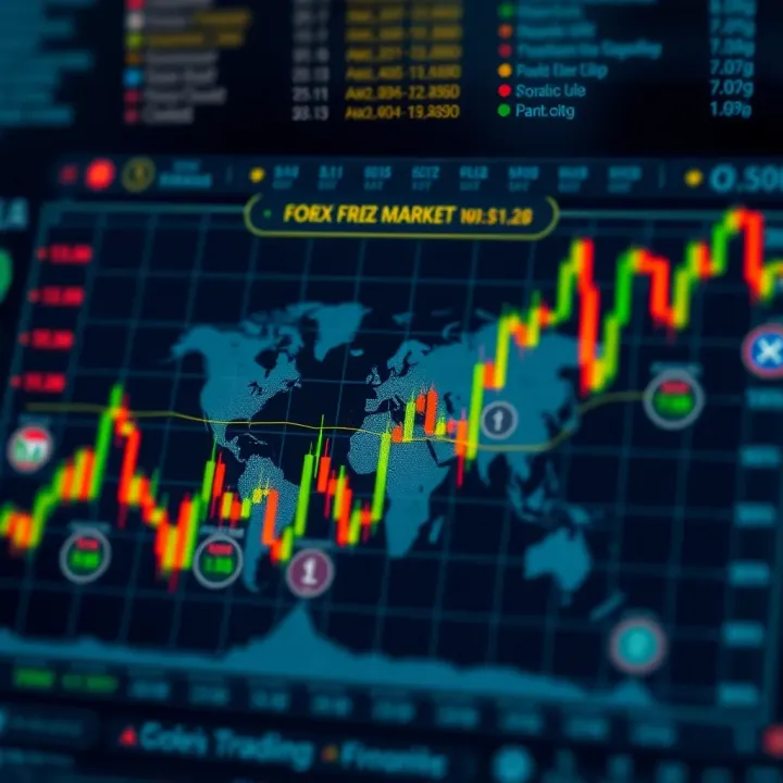 Overview of Forex Market Dynamics and Currency Pair Trading Diagram showing how the Forex market operates with currency pairs and global trading hubs
