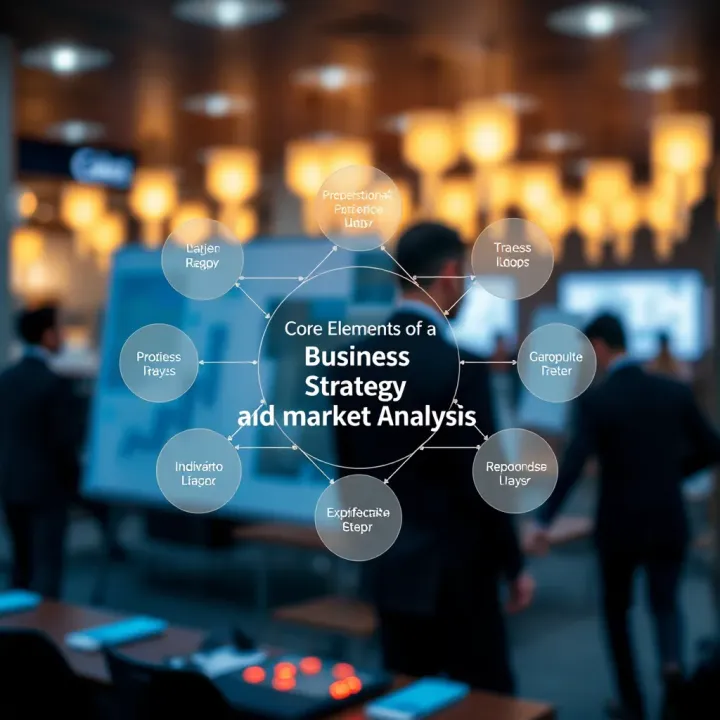 Diagram illustrating the core elements of business strategy and market analysis integration