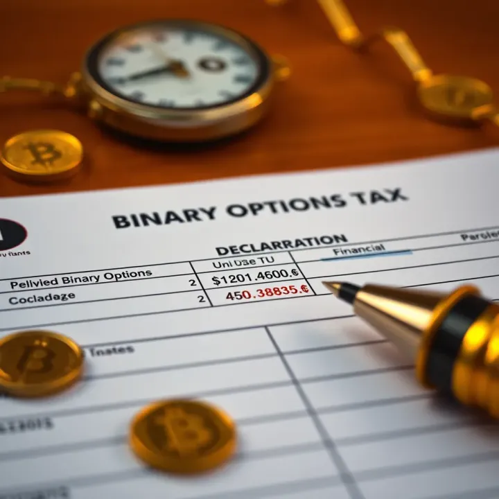 Guide to Declaring Binary Options Income for Tax Purposes Visual representation of tax declaration form with financial gains from binary options highlighted