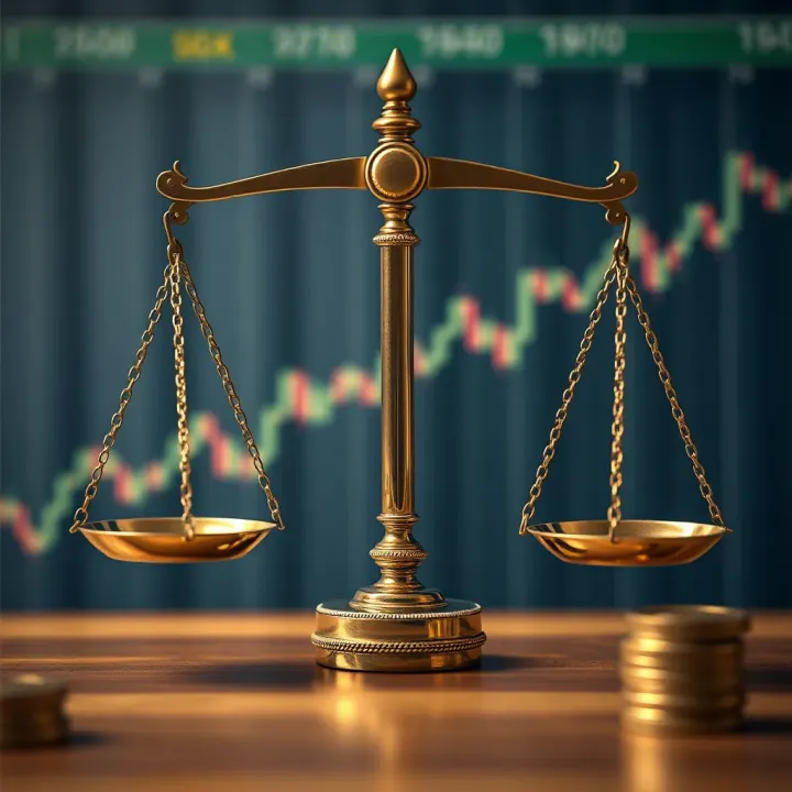 Illustration of legal scales balancing binary options and traditional investments