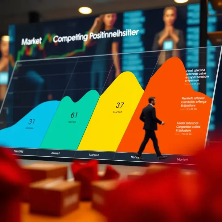 Market Segmentation and Competitor Positioning Overview Visual representation of market segmentation with highlighted competitor positioning