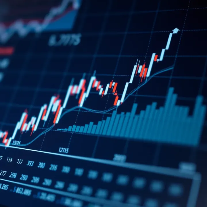 Graph depicting market trends and data analysis
