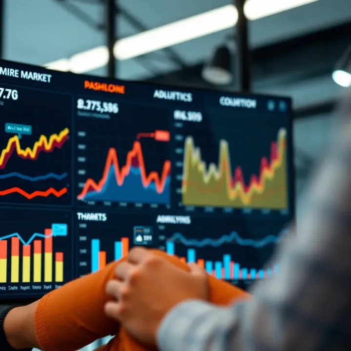 Dashboard displaying data analytics and insights for market consumer behavior
