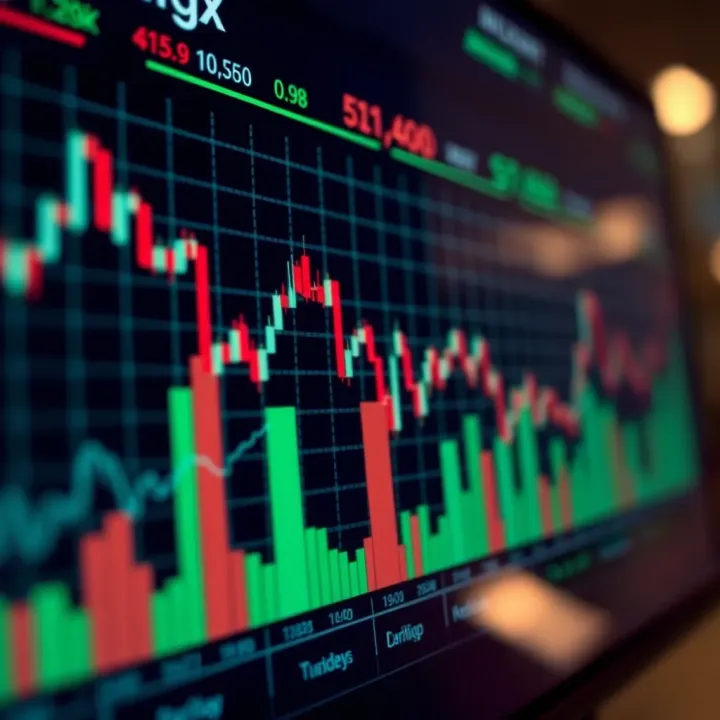 Graph showing market trends influenced by economic indicators