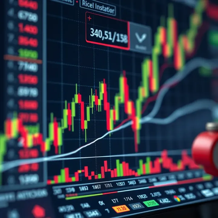 Graph showing market trends and technical indicators for trading analysis