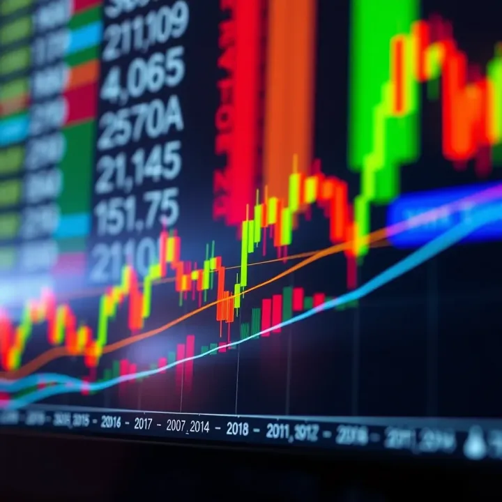 Graph illustrating support and resistance levels with trend lines in market analysis