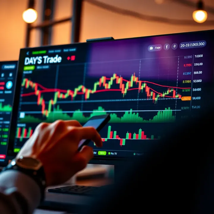 Interface of a trading platform displaying charts and real-time market data