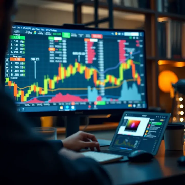 Conceptual graphic of learning and practicing trading strategies without financial risk