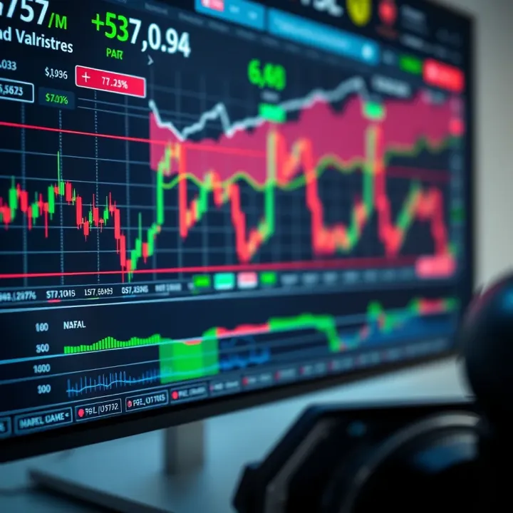 Secure digital trading platform interface showing financial charts and binary options data