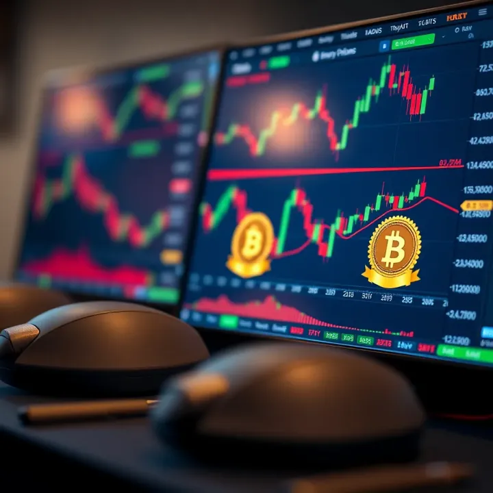 Secure online trading platform interface showing binary options charts and regulatory badges