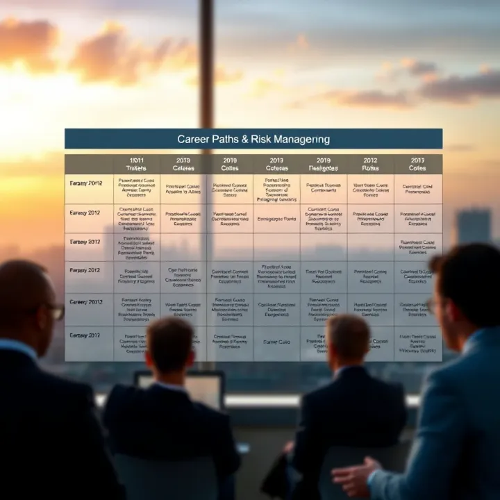 Chart showing career opportunities and professional profiles linked to risk management training