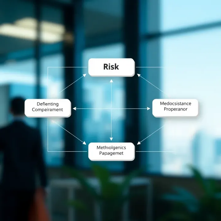 Conceptual diagram illustrating core competencies and methodologies in risk management education