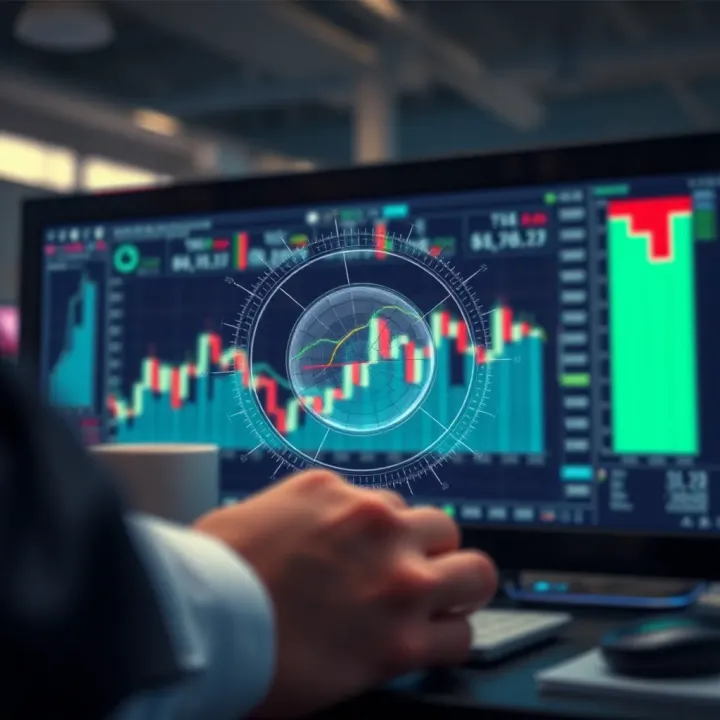 Conceptual diagram showing risk management and strategy planning in financial trading