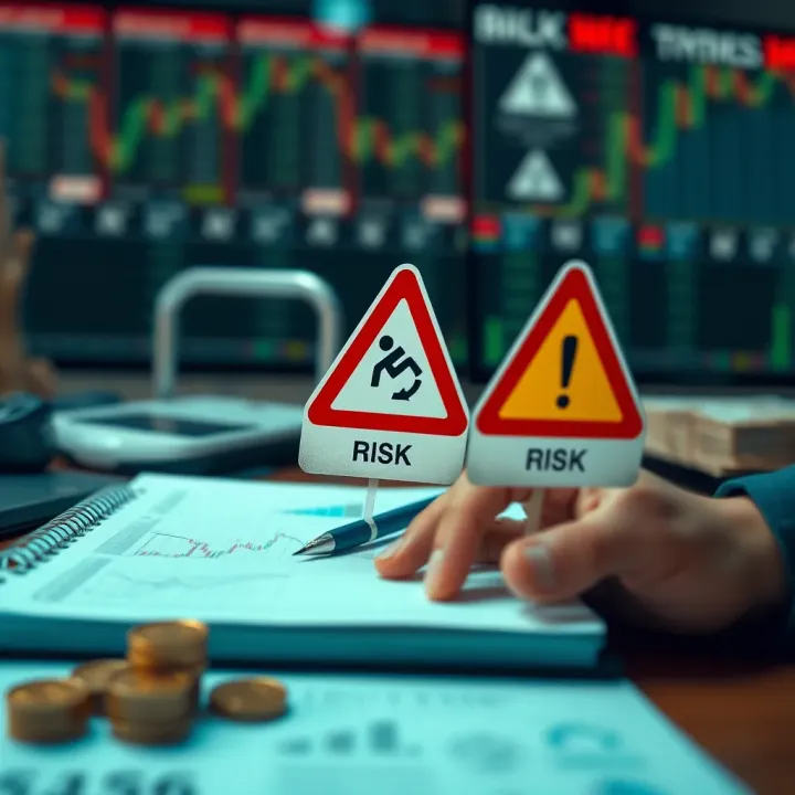 Understanding Risks and Strategies in Binary Options Trading Visual representation of risks and strategies in binary options with warning signs and strategic planning elements
