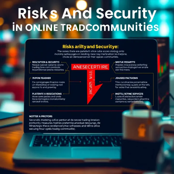 Graphic illustrating risks and security measures involved in participating in online trading communities