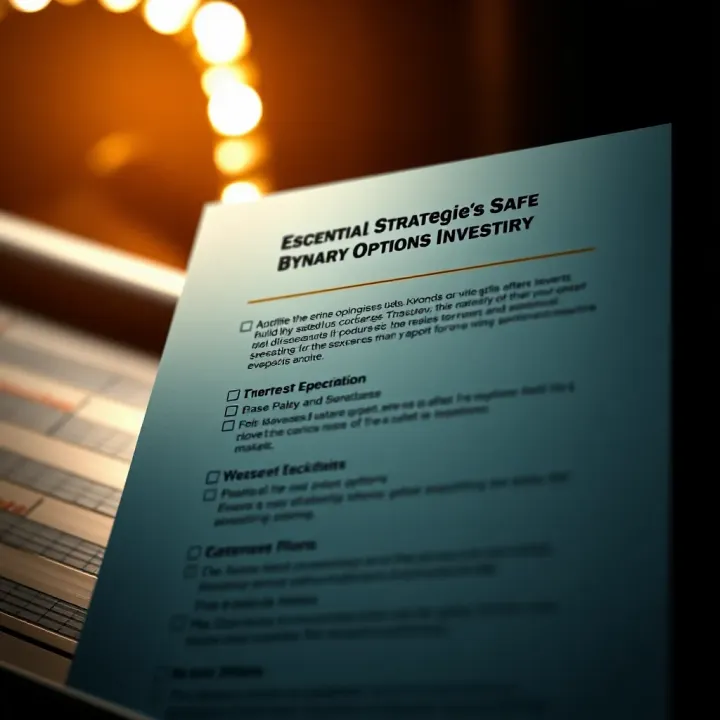 Essential Strategies for Safe Binary Options Investing Checklist highlighting key safety tips and strategies for secure investments in binary options market