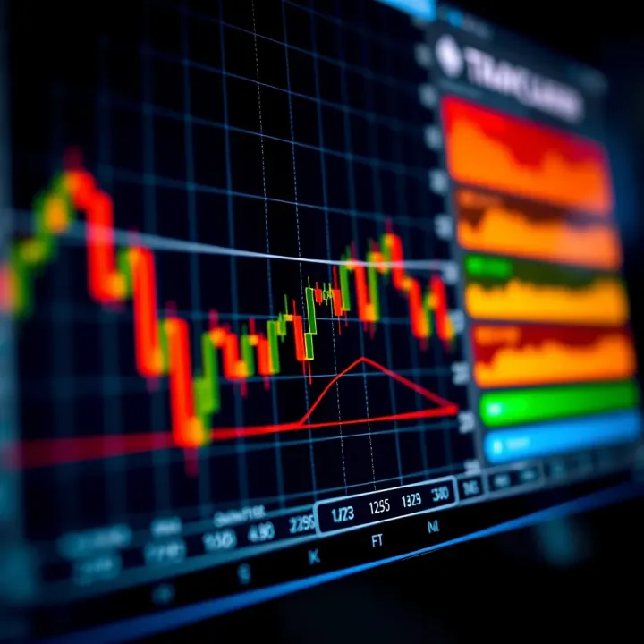Graph showing binary options trading strategies with risk management indicators