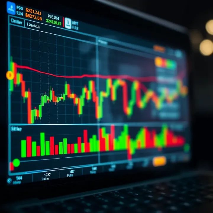 Chart showing technical analysis indicators used in binary trading