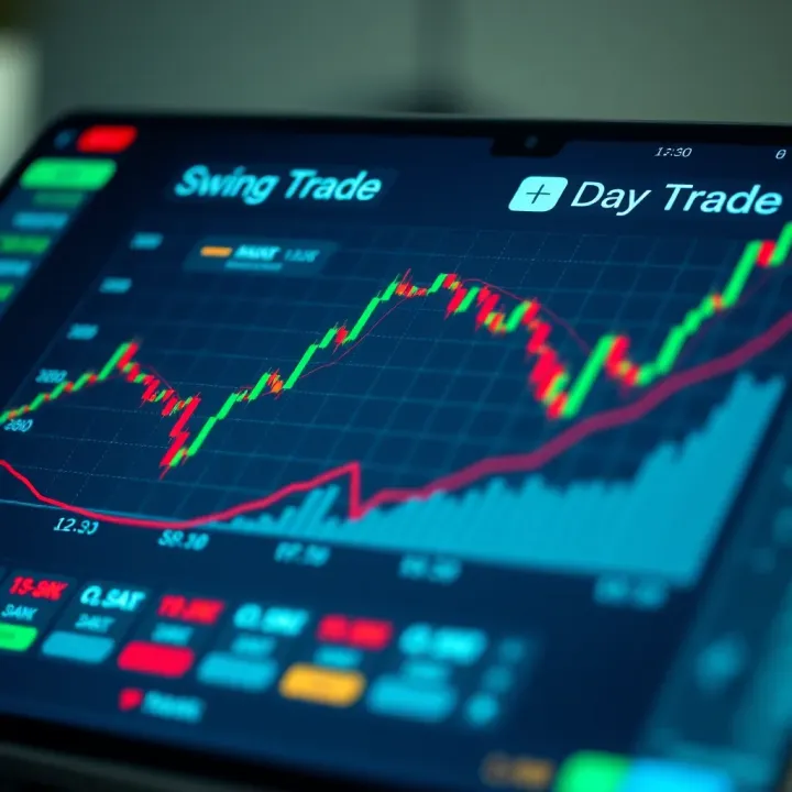 Graph comparing trading durations and strategies between swing trading and day trading